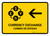 Currency Exchange With Left Arrow Yellow Bilingual Spanish Landscape - Wall Sign