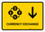 Currency Exchange With Down Arrow Yellow Landscape - Wall Sign