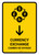 Currency Exchange With Down Arrow Yellow Bilingual Portrait - Wall Sign
