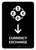 Currency Exchange With Down Arrow Black Portrait - Wall Sign