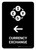 Currency Exchange With Left Arrow Black Portrait - Wall Sign