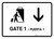 Gate 1 With Down Arrow White Bilingual Spanish Landscape - Wall Sign
