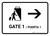 Gate 1 With Right Arrow White Bilingual Landscape - Wall Sign