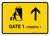 Gate 1 With Up Arrow Yellow Bilingual Landscape - Wall Sign