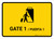 Gate 1 Yellow Bilingual Spanish Landscape - Wall Sign