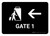 Gate 1 With Left Arrow Black Landscape - Wall Sign