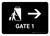 Gate 1 With Right Arrow Black Landscape - Wall Sign