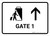 Gate 1 With Up Arrow White Landscape - Wall Sign