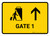 Gate 1 With Up Arrow Yellow Landscape - Wall Sign