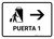 Gate 1 With Right Arrow White Spanish Landscape - Wall Sign