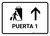 Gate 1 With Up Arrow White Spanish Landscape - Wall Sign