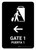 Gate 1 With Left Arrow Black Bilingual Spanish Portrait - Wall Sign