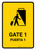 Gate 1 Yellow Bilingual Spanish Portrait - Wall Sign