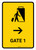 Gate 1 With Right Arrow Yellow Portrait - Wall Sign