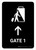 Gate 1 With Up Arrow Black Portrait - Wall Sign