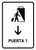 Gate 1 With Down Arrow White Spanish Portrait - Wall Sign