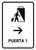 Gate 1 With Right Arrow White Spanish Portrait - Wall Sign
