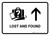Lost And Found With Up Arrow White Landscape - Wall Sign