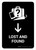 Lost And Found With Down Arrow Black Portrait - Wall Sign