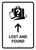 Lost And Found With Up Arrow White Portrait - Wall Sign