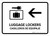 Luggage Lockers With Left Arrow White Bilingual Spanish Landscape - Wall Sign