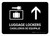 Luggage Lockers With Uparrow Black Bilingual Landscape - Wall Sign