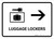Luggage Lockers With Right Arrow White Landscape - Wall Sign
