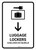 Luggage Lockers With Down Arrow White Bilingual Spanish Portrait - Wall Sign