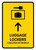 Luggage Lockers With Up Arrow Yellow Bilingual Spanish Portrait - Wall Sign