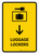 Luggage Lockers With Down Arrow Yellow Portrait - Wall Sign