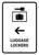 Luggage Lockers With Left Arrow White Portrait - Wall Sign