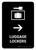 Luggage Lockers With Right Arrow Black Portrait - Wall Sign