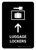 Luggage Lockers With Up Arrow Black Portrait - Wall Sign