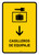 Luggage Lockers With Down Arrow Yellow Spanish Portrait - Wall Sign