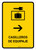 Luggage Lockers With Right Arrow Yellow Spanish Portrait - Wall Sign