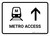 Metro Access With Up Arrow White Landscape - Wall Sign