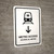 Metro Access With Down Arrow White Bilingual Spanish Portrait - Wall Sign