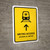 Metro Access With Up Arrow Yellow Bilingual Spanish Portrait - Wall Sign