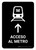 Metro Access With Up Arrow Black Spanish Portrait - Wall Sign