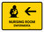 Nursing Room With Left Arrow Yellow Bilingual Spanish Landscape - Wall Sign