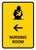Nursing Room With Left Arrow Yellow Portrait - Wall Sign