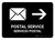 Postal Service With Right Arrow Black Bilingual Landscape - Wall Sign