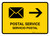Postal Service With Right Arrow Yellow Bilingual Spanish Landscape - Wall Sign