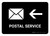 Postal Service With Left Arrow Black Landscape - Wall Sign