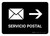 Postal Service With Right Arrow Black Spanish Landscape - Wall Sign