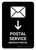 Postal Service With Down Arrow Black Bilingual Spanish Portrait - Wall Sign