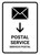 Postal Service With Down Arrow White Bilingual Spanish Portrait - Wall Sign