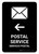 Postal Service With Left Arrow Black Bilingual Portrait - Wall Sign