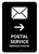 Postal Service With Right Arrow Black Bilingual Portrait - Wall Sign