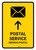 Postal Service With Up Arrow Yellow Bilingual Spanish Portrait - Wall Sign